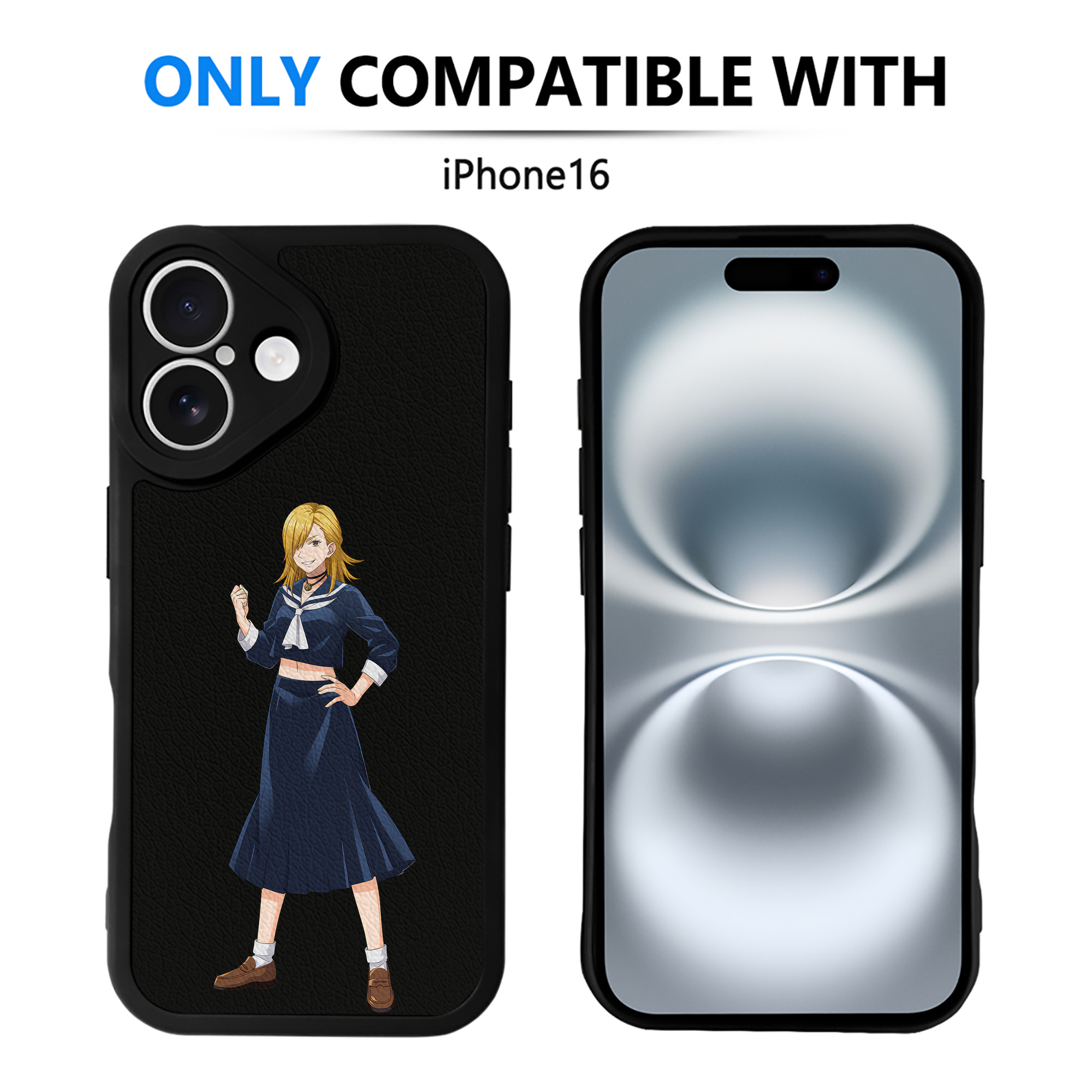 （画像用） 呪術廻戦 Jujutsu Kaisen 【iPhone 16シリーズ対応】シリコンスマホケース（レザー調） 材質：シリコン
